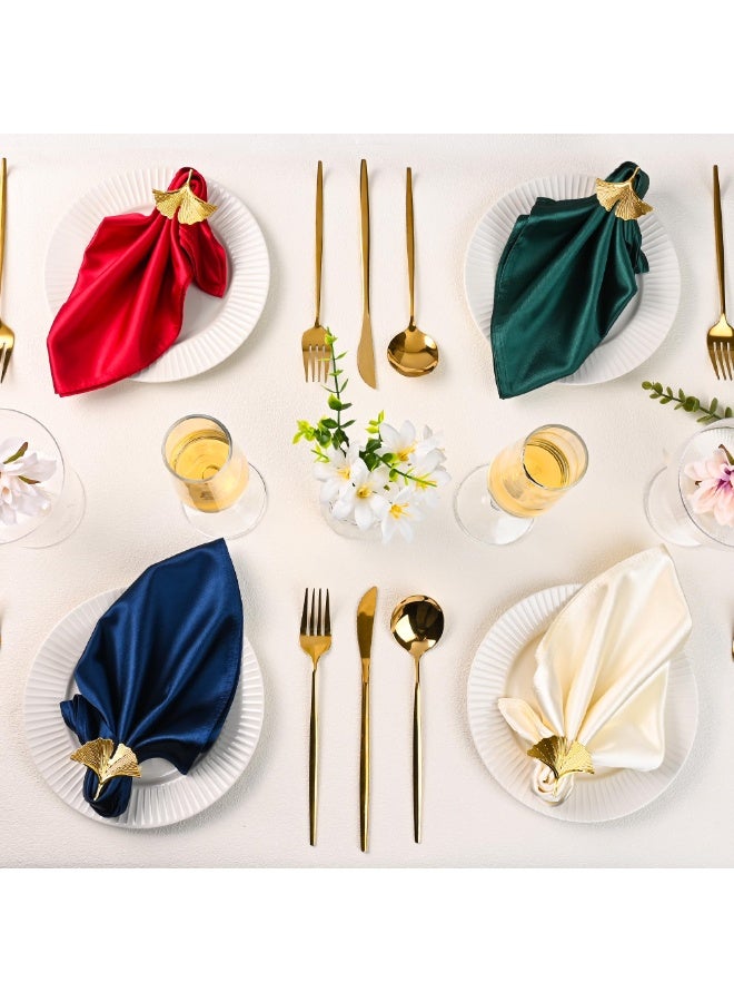 6 Pieces Ginkgo Biloba Napkin Ring Napkin Clasp Table Setting Decoration for Dinner Party Wedding - Image 4
