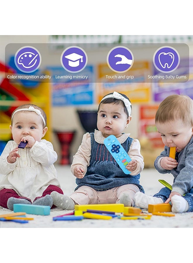 Remote Teethers Silicone Baby Teething Toys, TV Remote Teether for 3-6-12-18 Months Babies Infant Toddlers Teething Relief Chew Toys (Blue) - Image 4