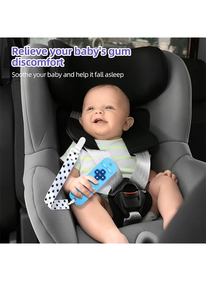 Remote Teethers Silicone Baby Teething Toys, TV Remote Teether for 3-6-12-18 Months Babies Infant Toddlers Teething Relief Chew Toys (Blue) - Image 3