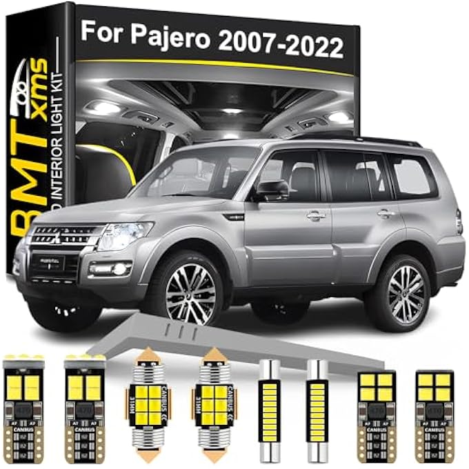 BMT xms مجموعة إضاءة داخلية LED مكونة من 15 قطعة بديلة لسيارة ميتسوبيشي باجيرو 2007-2022، لمبات بيضاء باردة 6000 كلفن - Image 1