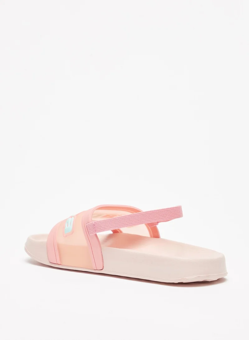 Kappa Girls Logo Detail Slip On Slide Slippers with Elastic Strap