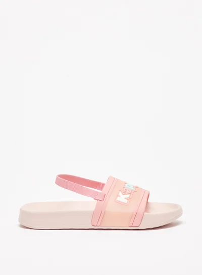 Kappa Girls Logo Detail Slip On Slide Slippers with Elastic Strap