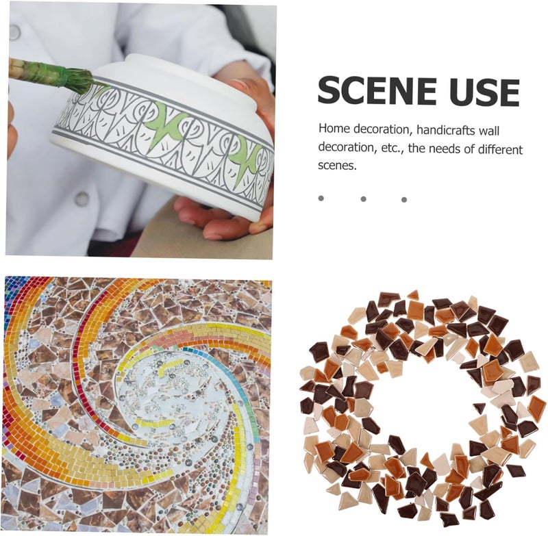 Uonlytech 1bag Edflife Mosaic Tiles DIY Craft Supplies Ceramic Variety Pack Stained Ceramic Tiles for Crafts Outdoor Mosaic Material - Image 3