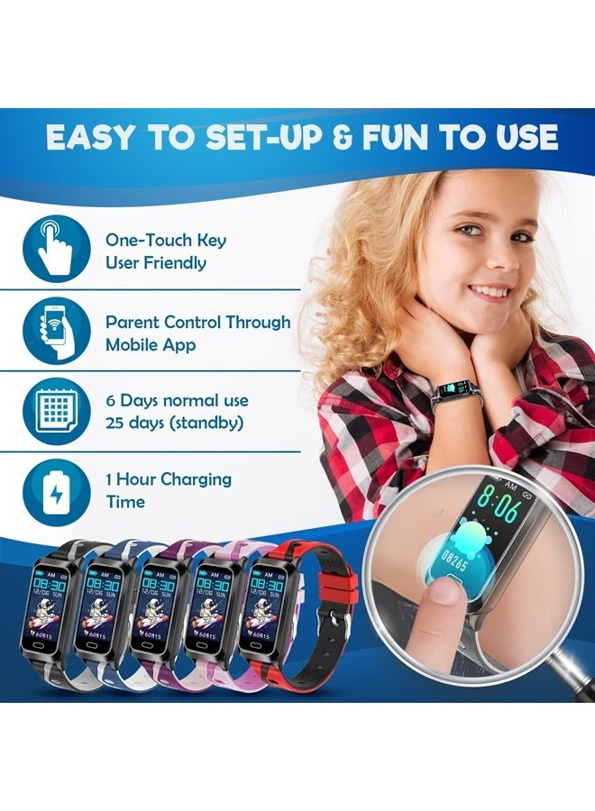 Inspiratek Kids Fitness Tracker for Kids Age 5-16 (5 Colors)，Waterproof Kids Fitness Watch，Kids Pedometer Watch，Watch for Kids，Step/Activity Tracker for Kids，Easy to Use Kids Tracker Watch (Black) - Image 2