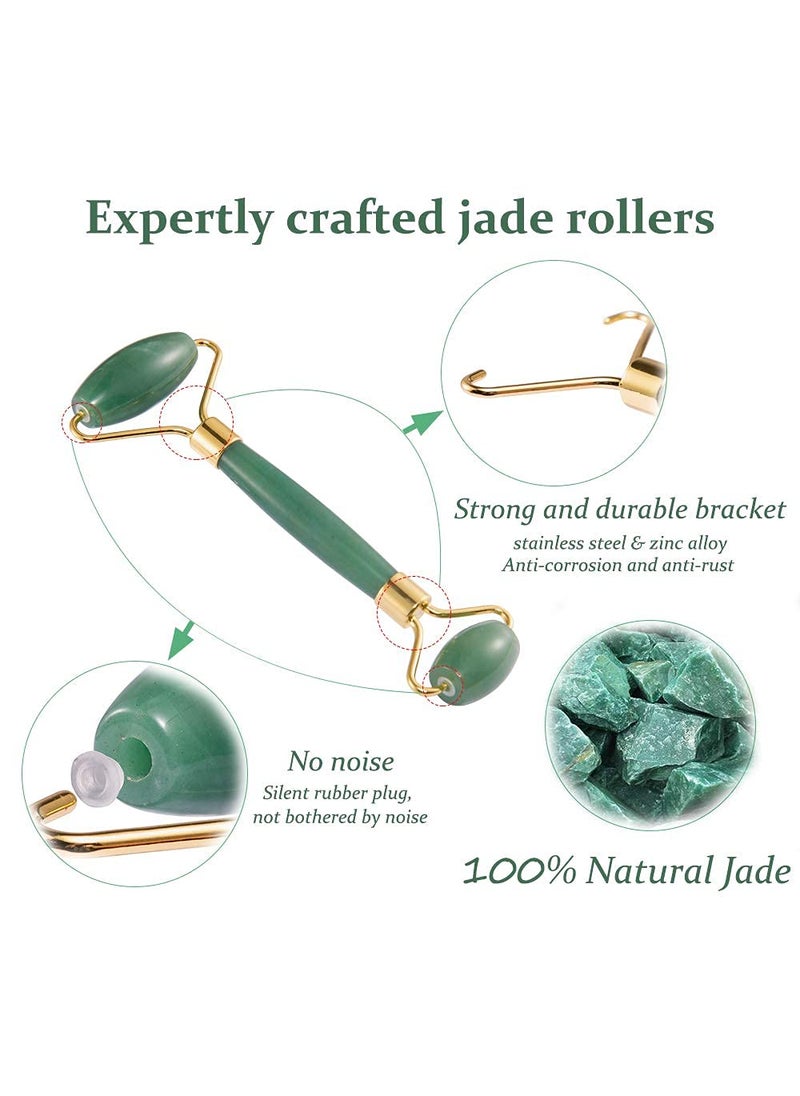 SKGREEN Jade Face Massager Roller Gua Sha Scraping Natural Himalayan Stone Facial Massage Beauty Tool for Face Neck Toning Firming Serum Application  - Image 4