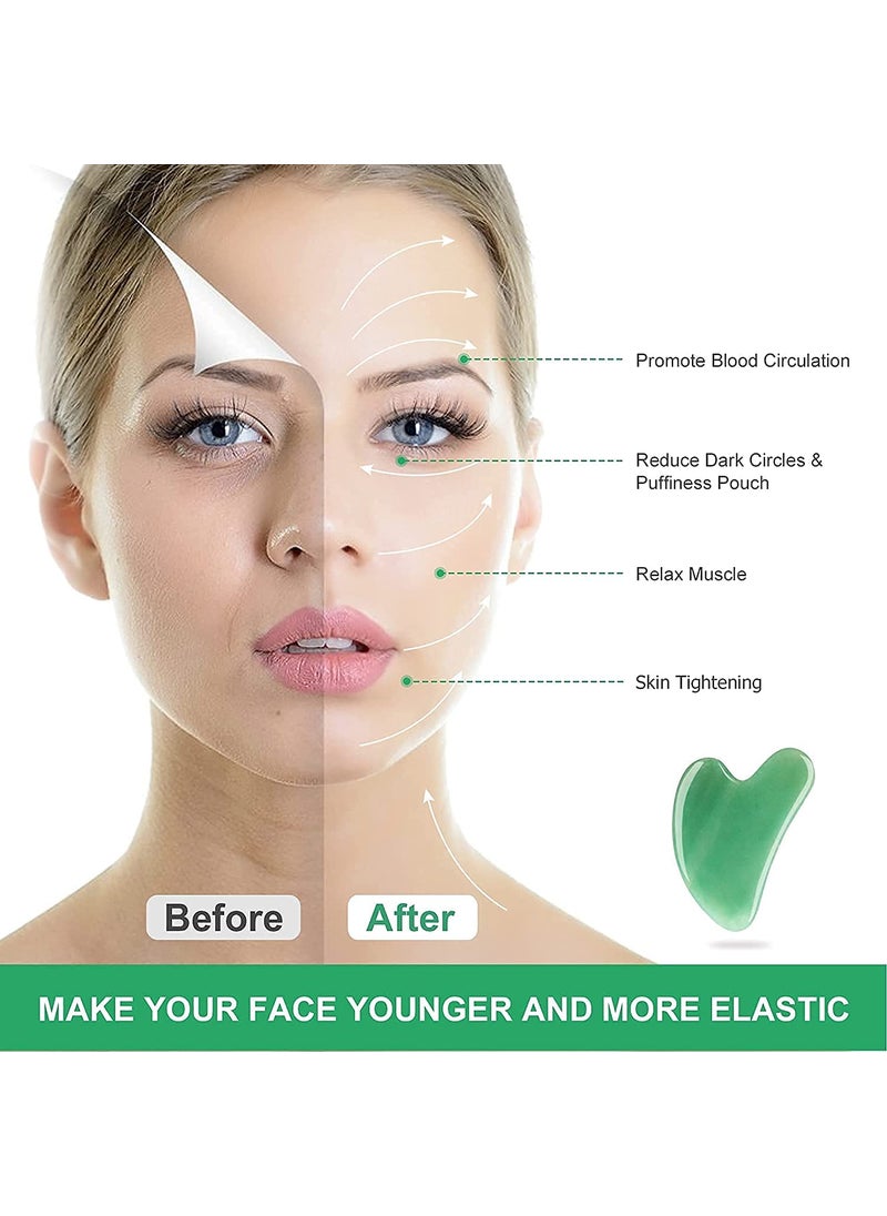 SKGREEN Jade Face Massager Roller Gua Sha Scraping Natural Himalayan Stone Facial Massage Beauty Tool for Face Neck Toning Firming Serum Application  - Image 3