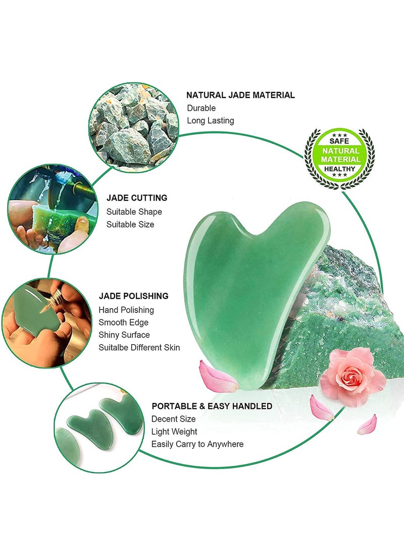 SKGREEN Jade Face Massager Roller Gua Sha Scraping Natural Himalayan Stone Facial Massage Beauty Tool for Face Neck Toning Firming Serum Application  - Image 5