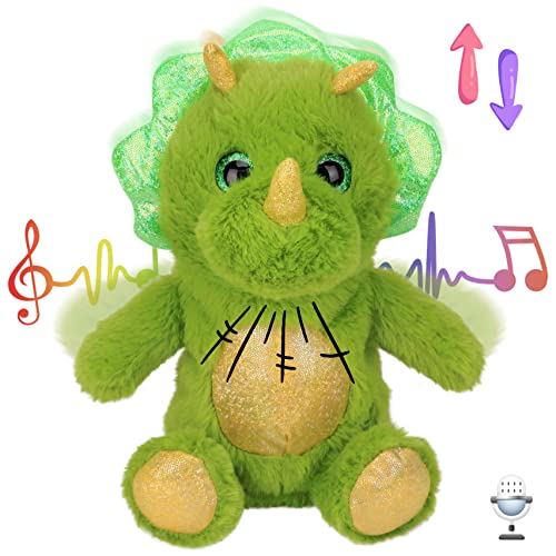 Hopearl Talking Dinosaur Repeats What You Say Nodding Electric Interactive Animated Toy Speaking Plush Buddy Gift for Toddlers Green 8 - Image 1