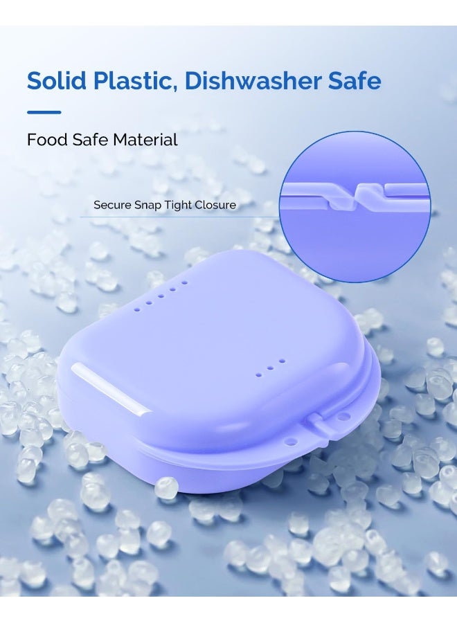 JMU حافظة جهاز التقويم JMU مع فتحات تهوية، حافظة واقي الفم حاوية تخزين الأسنان (بنفسجي) - Image 4