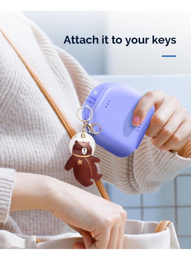 JMU حافظة جهاز التقويم JMU مع فتحات تهوية، حافظة واقي الفم حاوية تخزين الأسنان (بنفسجي) - Image 3