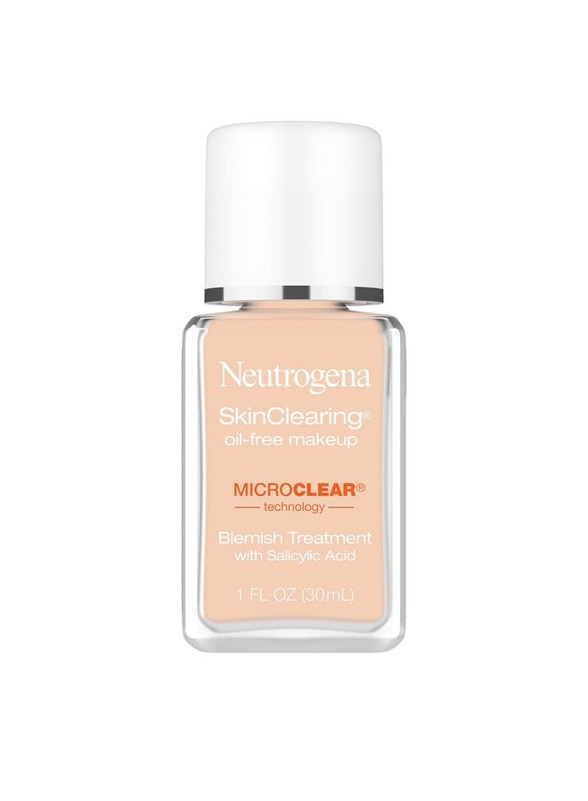 Neutrogena Skinclearing Oilfree Acne And Blemish Fighting Liquid Foundation With.5% Salicylic Acid Acne Medicine Shine Controlling Makeup For Acne Prone Skin 40 Nude 1 Fl. Oz  - Image 1
