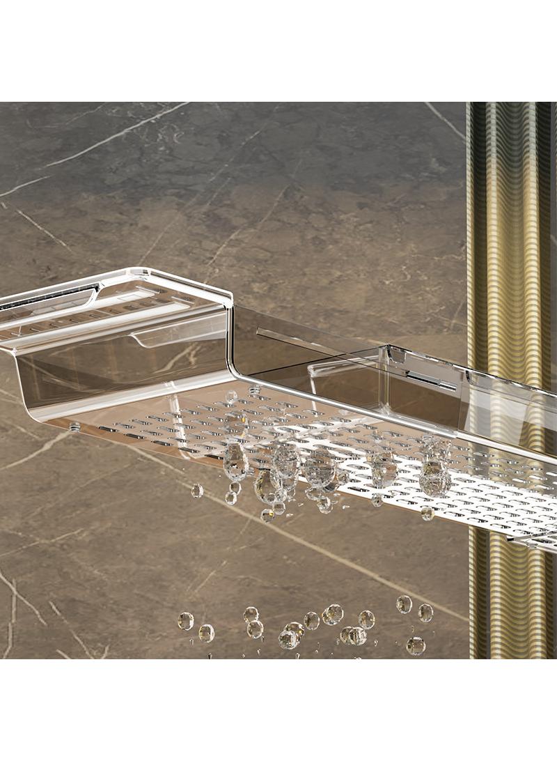 general Bathtub Storage Rack Bathroom Retractable Drainage Rack Storage Board Shower Tray Bathroom Rack - Image 3
