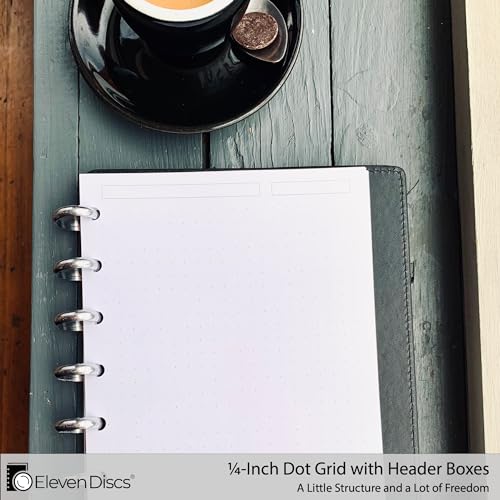 Eleven Discs Discbound Paper, Junior Size Dot Grid Sheets - Premium 120gsm Heavyweight Notebook & Planner Refills - 8 Discs, 5.5 x 8.5 in - Punched for Circa, Arc, TUL (50 Sheets) - Image 3