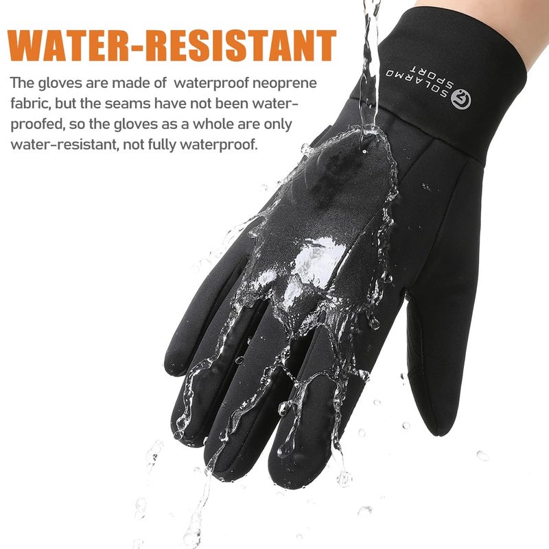 Sireck Water-Resistant Winter Gloves for Men, Touchscreen and Fleece Thermal Cold Weather Gloves, Snow Ski Gloves Winter Gear (M) - Image 3