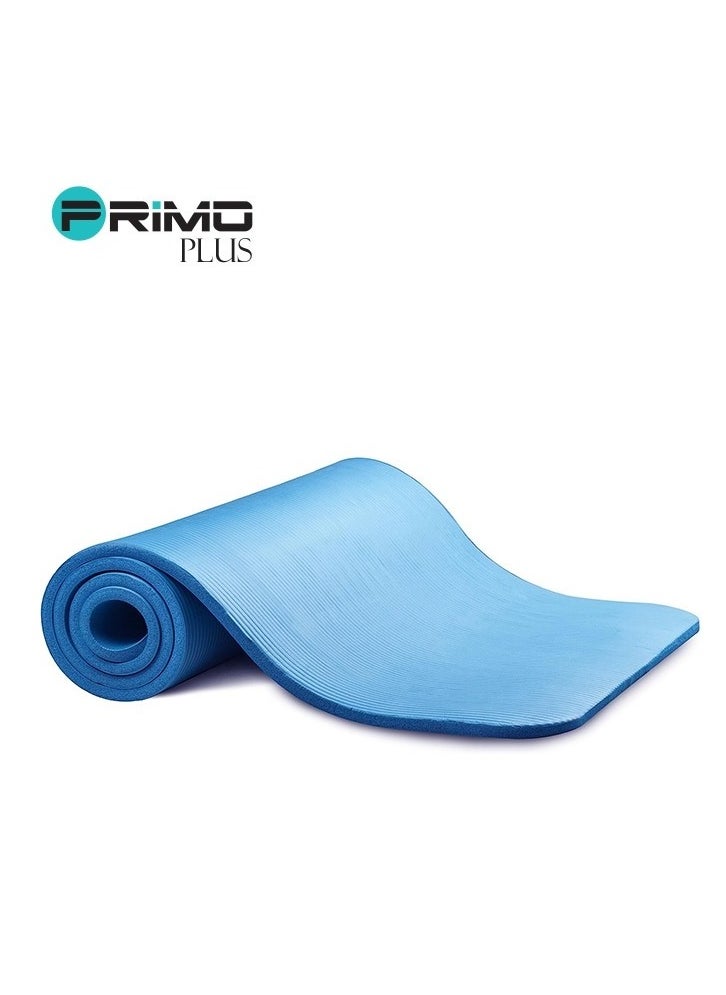Non-Slip Yoga Mat 1/2 Inch Thick Board and Strap Attachment Loading Features for Calisthenics, Pilates, Yoga and Many Other Home Exercises Blue