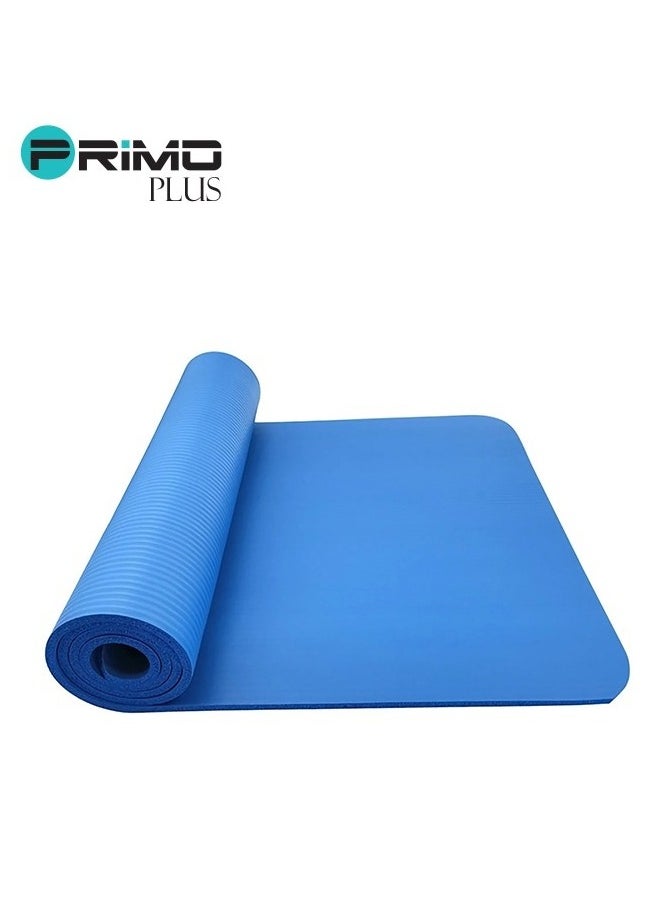 Non-Slip Yoga Mat 1/2 Inch Thick Board and Strap Attachment Loading Features for Calisthenics, Pilates, Yoga and Many Other Home Exercises Blue