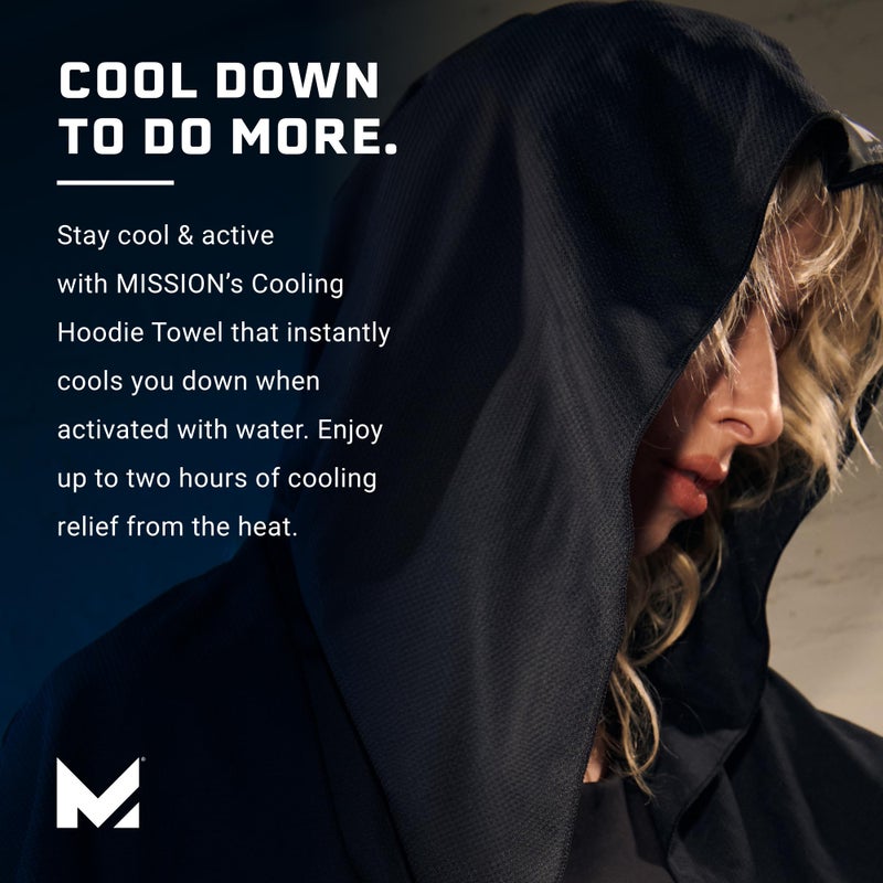 MISSION Cooling Hoodie Towel, Evaporative Cool Technology, Cools Instantly When Wet, UPF 50 Sun Protection, Contours Your Head to Stay in Place, Great for Sports, Fitness, Gym (Astra Lapis Blue) - Image 4