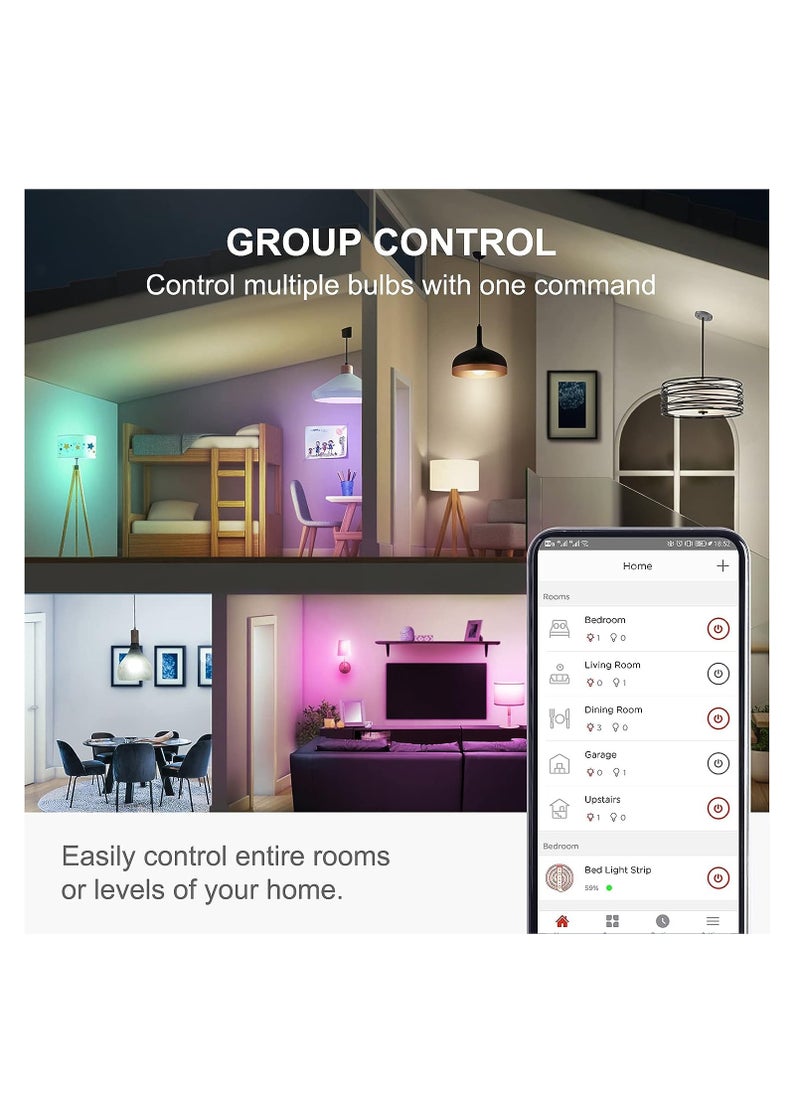 Generic - WiFi Smart light Bulbs That Work with Alexa/Google Assistant A19 Daylight (5000K) No Hub Required 800LM 60W High CRI)90W Equivalent - Image 1