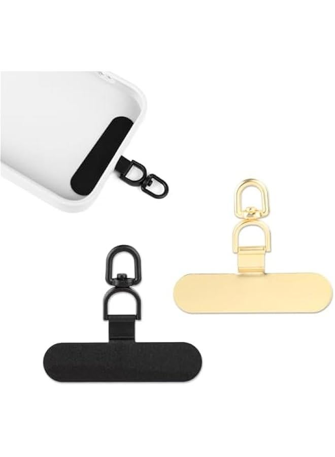 2pcs Universal Phone Lanyard Tab, 360° Rotatable Strap Connector Metal Patch - Image 1