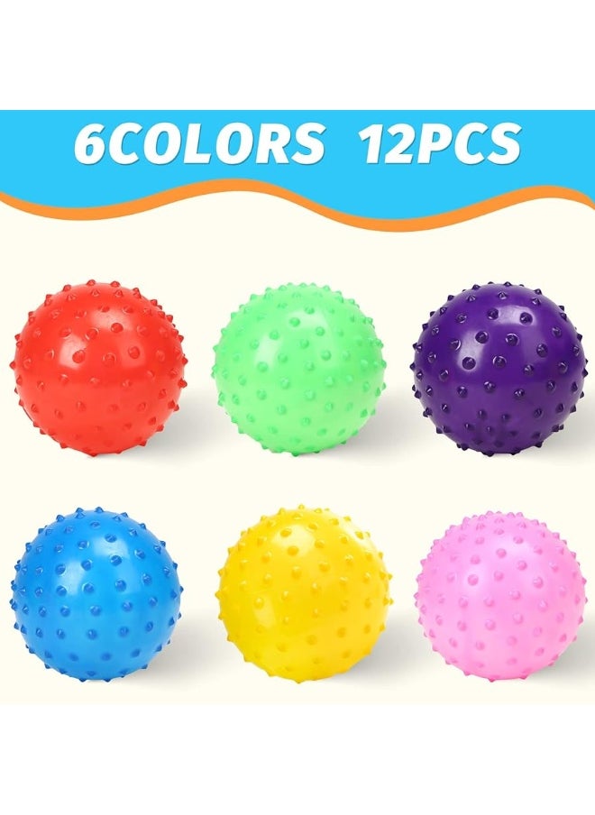 LoveInUSA - LOVEINUSA Bounce Ball, 12 PCS Sensory Balls Knobby Party Balls Massage Balls with Air Pump Set 4.72" - Image 1