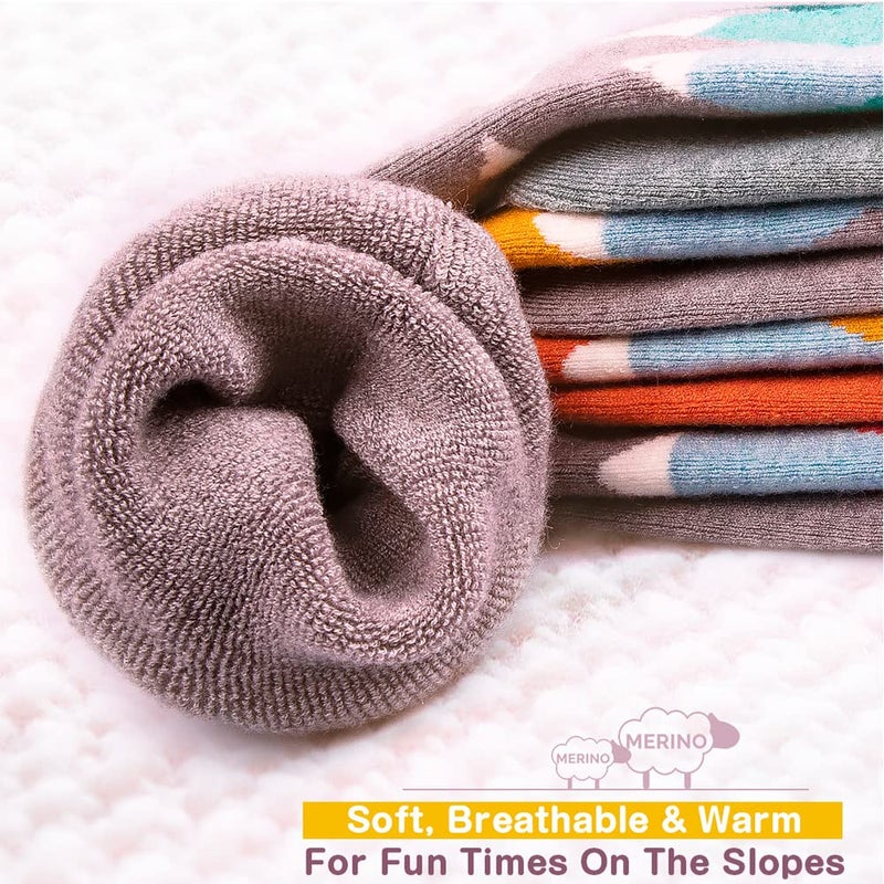 OutdoorMaster Kids Ski Socks 2 Pack - Merino Wool Blend, Over the Calf Design (M, Mt View - 2) - Image 3