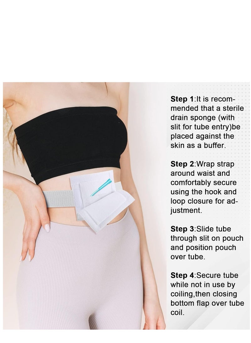 KASTWAVE 6 Pcs Feeding Tube Holder Elastic G Tube Holder Belt Comfortable Peg Tube Supplies for Men Women Adults Kids Abdominal Covers Accessories - Image 2