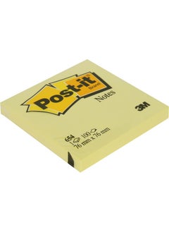 Post It 3M 654 Sticky Note Paper 76 x 76 mm 100 Sheets Yellow 