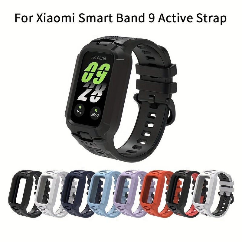 حزام وجراب رياضي من TPU برتقالي 2 في 1 لساعة Mi Band 8 9 Active - Image 2