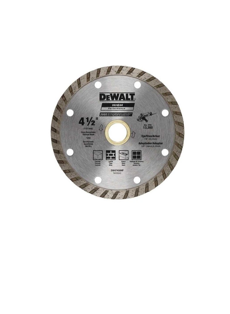DEWALT Turbo Concrete Cutting Diamond Blade - 115mm - Image 1