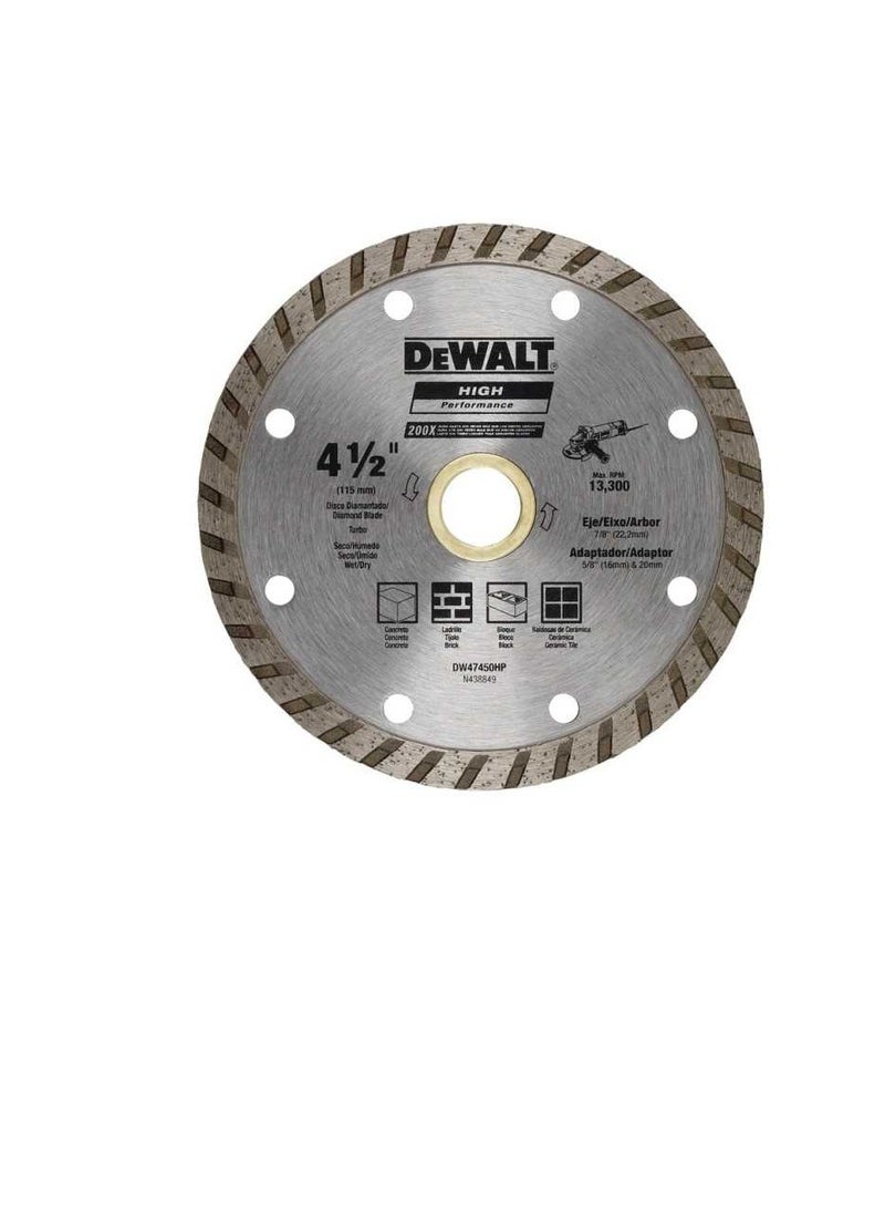 DEWALT Turbo Concrete Cutting Diamond Blade - 115mm - Image 3