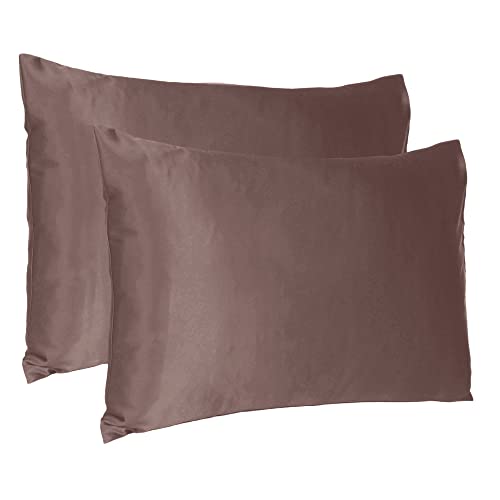 Oussum Satin Silk Pillowcase Pillow Case Covers with Envelop Closure for Hair and Skin Home Bed Decor Set of 2 Pillowcase Free 3 pcs scrunchies (Regular, Withered Rose) - Image 1