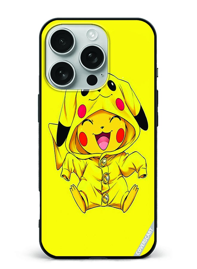 Protective Case Cover For Apple iPhone 16 Pro Pikachu Design Yellow