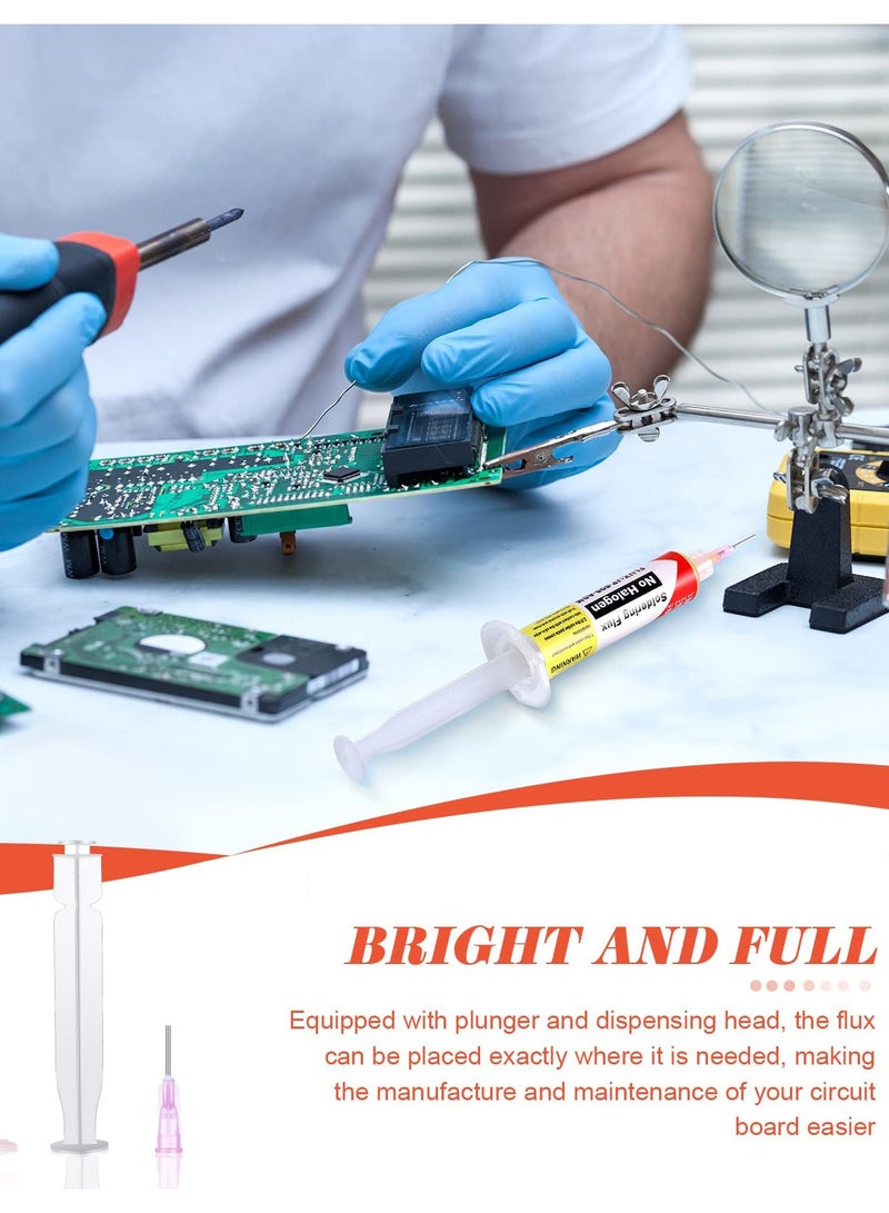 Excefore 10 مل 8341 معجون لحام بدون تنظيف، حزمة من 4، فلوب لحام لاصق للإلكترونيات PCB، IC، إصلاح الهاتف المحمول، BGA، تشمل 40 مل موزع هوائي مع مكبس ونهاية للتوزيع - Image 3