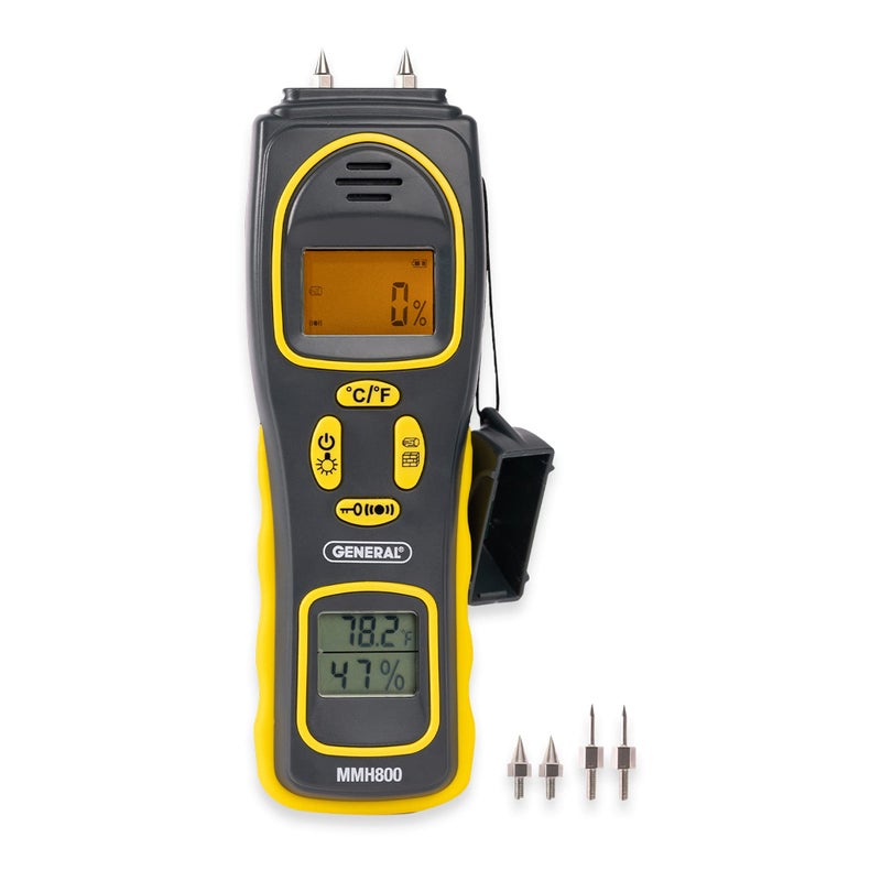 General Tools MMH800 Pin/Pinless Moisture Meter w/Temp and Humidity - Image 1