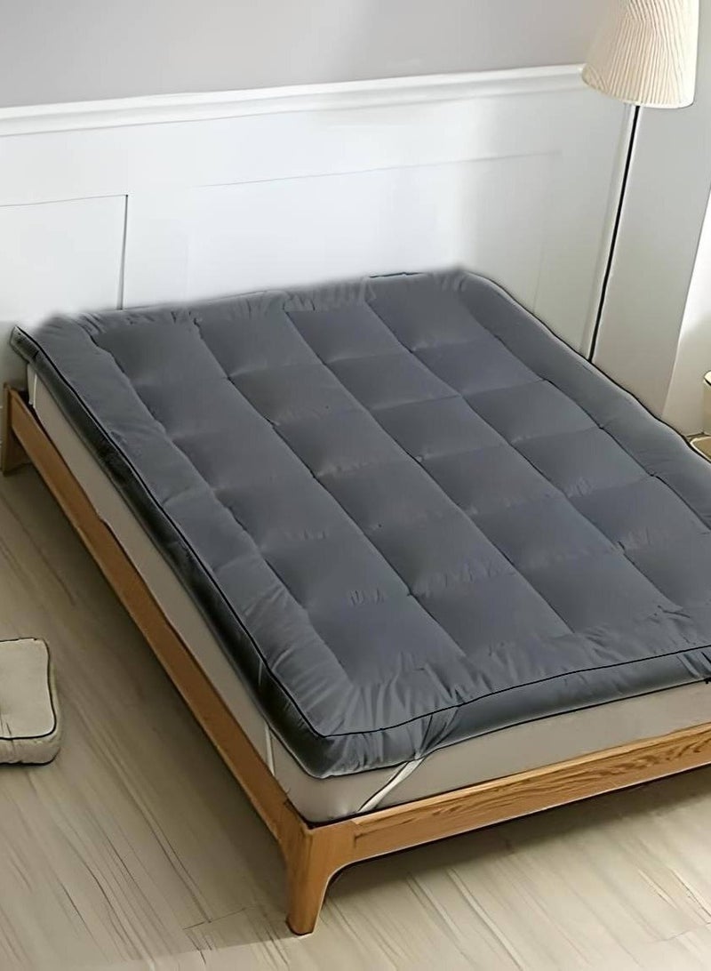 MAXQON Mattress Topper 10CM Thickness Quilted Microfiber 900gsm, King/Queen/Double/Single Sizes, Color Grey  - Image 2