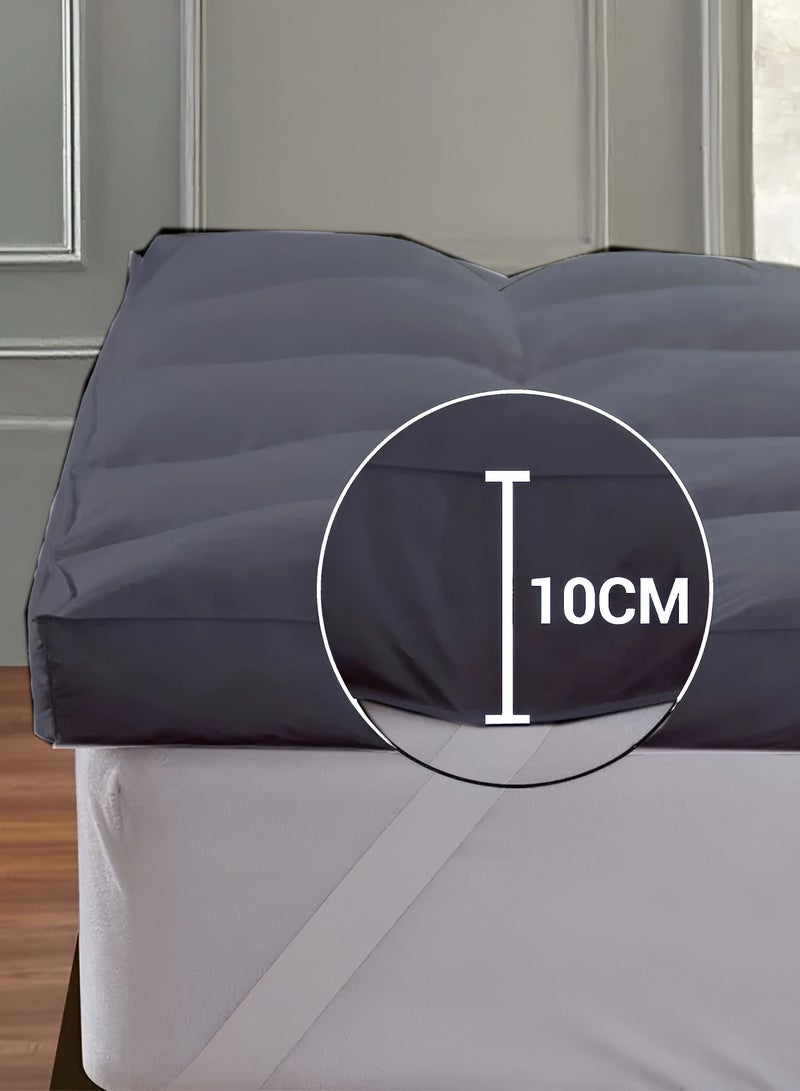 MAXQON Mattress Topper 10CM Thickness Quilted Microfiber 900gsm, King/Queen/Double/Single Sizes, Color Grey  - Image 3