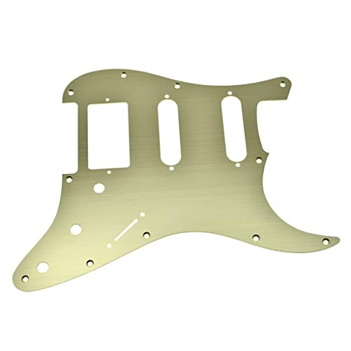 KAISH 11 Hole Metal Aluminum Anodized Modern Style STStrat HSS Pickguard Guitar Pick Guard Scratch Plate for StratocasterStrat Made in USAMexico Gold - Image 1