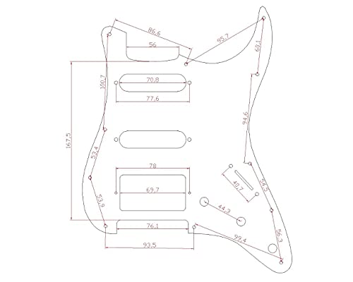 KAISH 11 Hole Metal Aluminum Anodized Modern Style STStrat HSS Pickguard Guitar Pick Guard Scratch Plate for StratocasterStrat Made in USAMexico Gold - Image 3