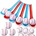 PullCrease 12 Pack Baseball Theme Party Game Spoon Relay Race Toy Set for Kids Adults Baseball Foam Ball and Spoon Race Game Decorations for Sports Party Indoor Outdoor School Class Birthday - Image 2