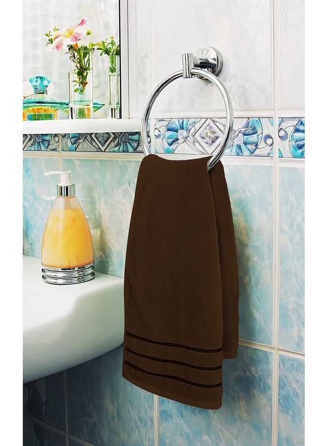 Utopia Towels 8-Piece Luxury Towel Set, 2 Bath Towels, 2 Hand Towels, and 4 Wash Cloths, 600 GSM 100% Ring Spun Cotton Highly Absorbent Viscose Stripe Towels Ideal for Everyday use (Dark Brown) - Image 4