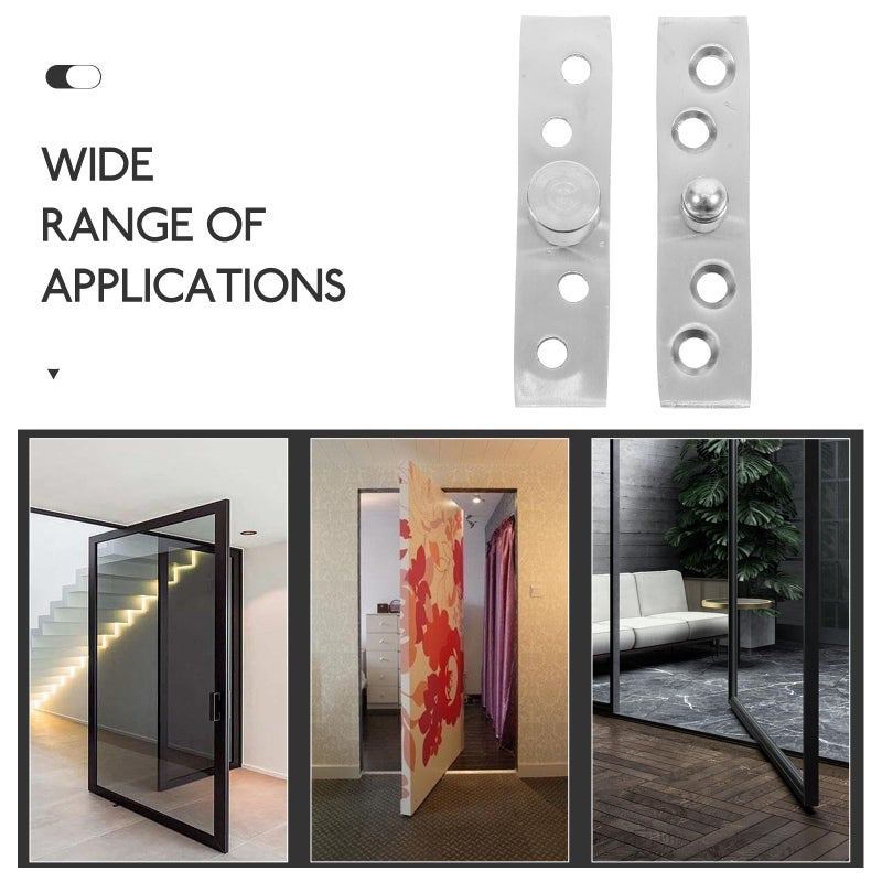 2Pcs Heavy Duty 360 Degree Rotating Hidden Cabinet Door Hinges Metal Pivot For Wood Doors - Image 4