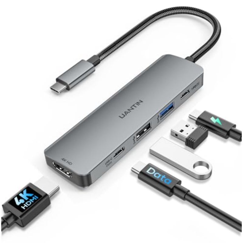 USB C Hub Multiport Adapter 5 in 1, 4K USBC to HDMI Dongle with 100W PD, 5Gbps USB-A 3.0, USB-C Data, USB C Splitter Docking Station for MacBook Neo/Pro/Air, iPad, XPS, Surface Laptop - Image 1