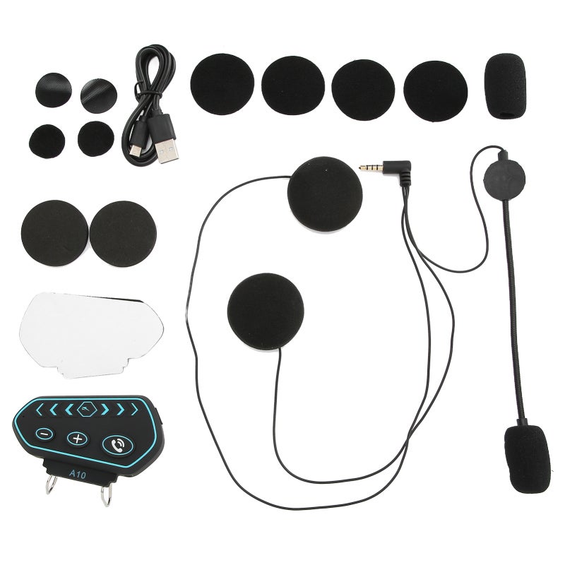 Motorcycle Helmet Bluetooth Headset IP67 Waterproof CSR 5.0 Bluetooth 40mm Subwoofer - HiFi Sound Quality Helmet Bluetooth Headphone with Breathing Light for Outdoor Motorcycle Riding - Image 1