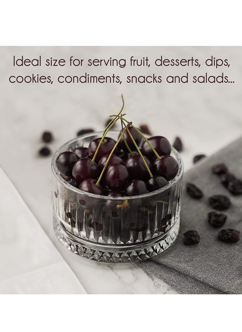 Snack Bowl set - 6 pack Small Scalloped Bowl, Dessert Bowls for Ice Cream, Snack Bowls, Side Dishes