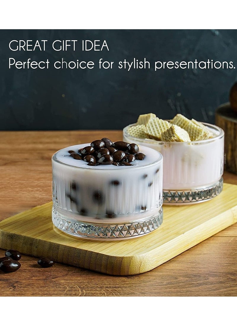 Snack Bowl set - 6 pack Small Scalloped Bowl, Dessert Bowls for Ice Cream, Snack Bowls, Side Dishes