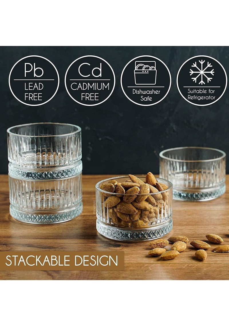 Snack Bowl set - 6 pack Small Scalloped Bowl, Dessert Bowls for Ice Cream, Snack Bowls, Side Dishes