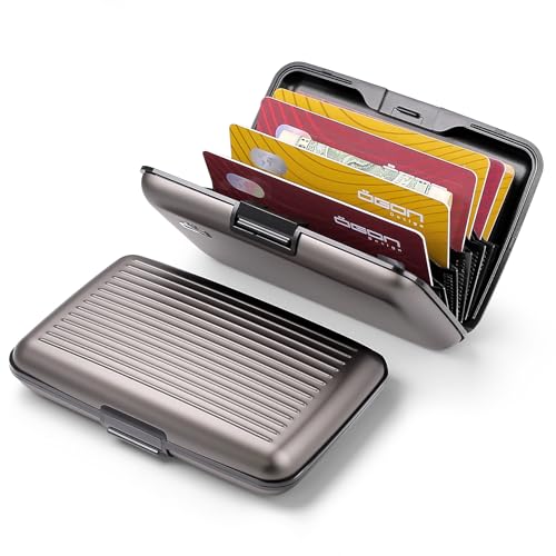 ÖGON -DESIGNS- Aluminum card holder, RFID Protection against fraud and demagnetization, Compact wallet, Smart Case STOCKHOLM V1 model (Aluminum Titanium) - Image 2