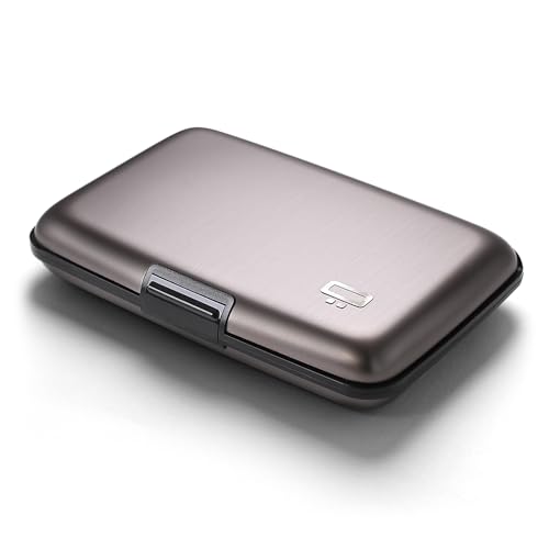 ÖGON -DESIGNS- Aluminum card holder, RFID Protection against fraud and demagnetization, Compact wallet, Smart Case STOCKHOLM V1 model (Aluminum Titanium) - Image 1