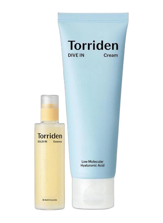 Torriden Solid In Ceramide Essence 100ml Bundle with Dive-In Hyaluronic Acid Face Cream 80ml - Panthenol Barrier Repair & Deep Hydration Duo - Image 1