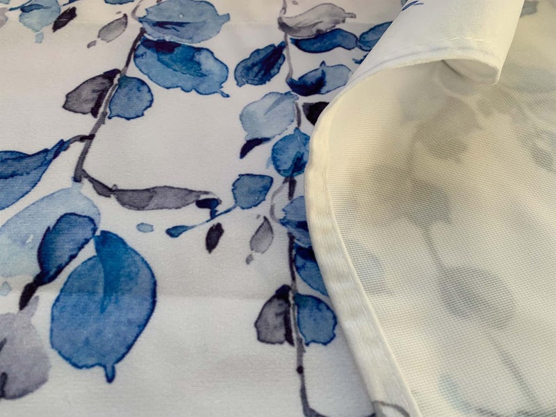 debraleye Watercolor Blue Leaves Window Valance For Bedroom Living Room Grey Leaf Vine Plant Curtains Valanes For Windows 3"" Rod Pocket Window Treatment For Season Home Decorations 54 X 18 Inch 1 Panel - Image 5